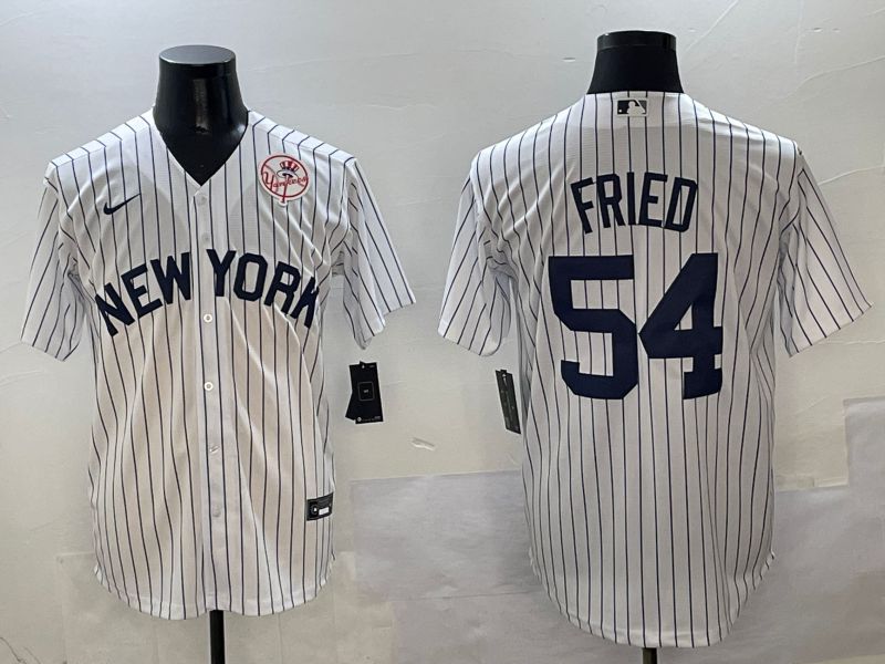 Men New York Yankees #54 Fried White Stripe Game Nike 2025 MLB Jersey style 13->pittsburgh pirates->MLB Jersey